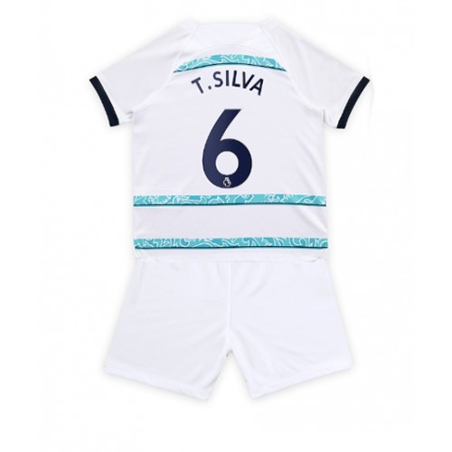 Dres Chelsea Thiago Silva #6 Gostujuci za djecu 2022-23 Kratak Rukav (+ kratke hlače)